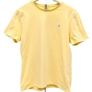 Polo Ralph Lauren Custom Slim Fit Shirt MSRP $111 Short Sleeve Yellow Blue Top L